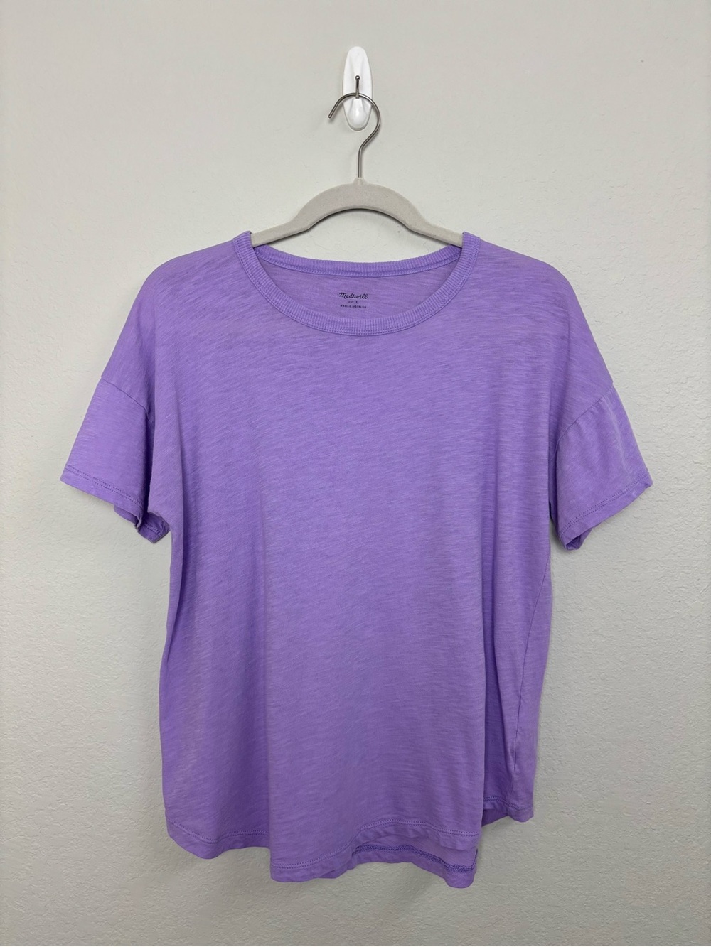 Madewell 100% Cotton Purple Crewneck Tee Short Sleeve Size L